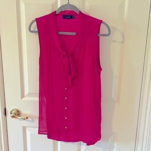 The Limited mixed media fuschia sleeveless blouse